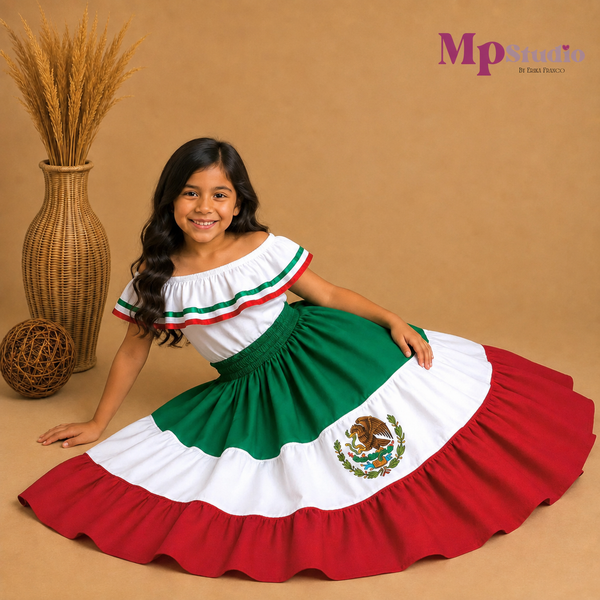 Set Típico Mexicano – Leotardo y Falda | Niños y Adultos