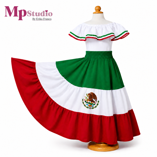 Set Típico Mexicano – Leotardo y Falda | Niños y Adultos
