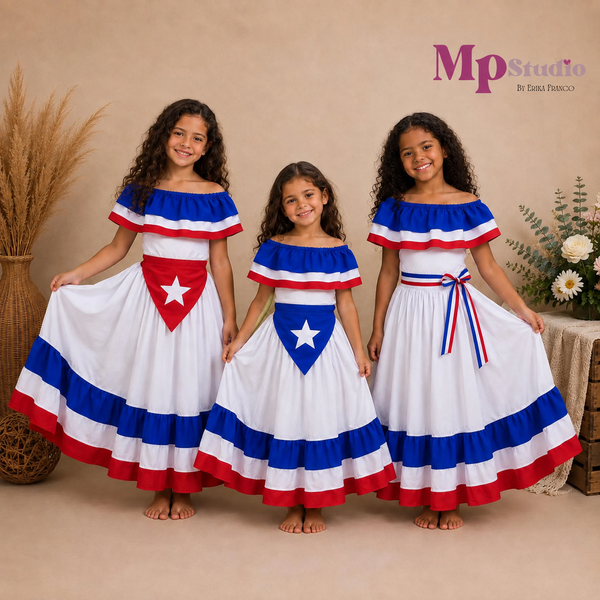 Set Típico República Dominicana – Leotardo y Falda | Niños y Adultos