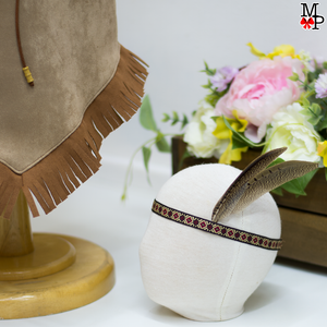 Accesorio para la cabeza de indio taino con plumas para niños y niñas