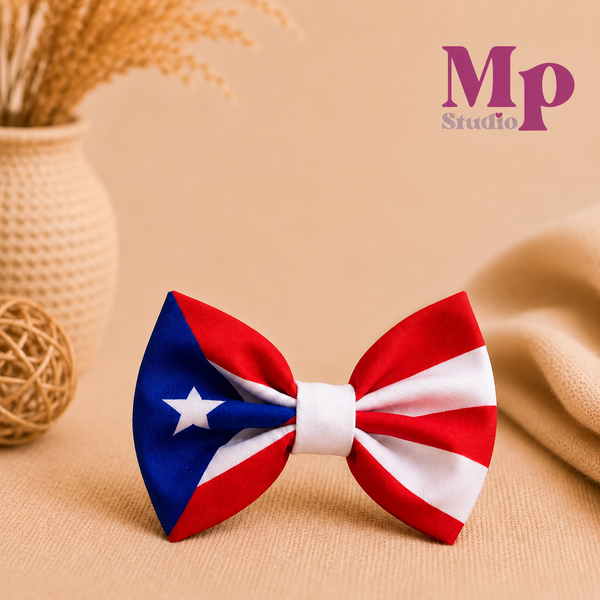 Lazo de Puerto Rico 5” – Accesorio Patriótico para Niñas 🇵🇷