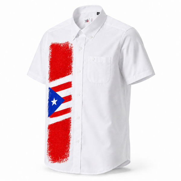 Camisa de Puerto Rico para Niño – Blanca con Diseño de la Bandera Puertorriqueña | Tallas 2 a 14
