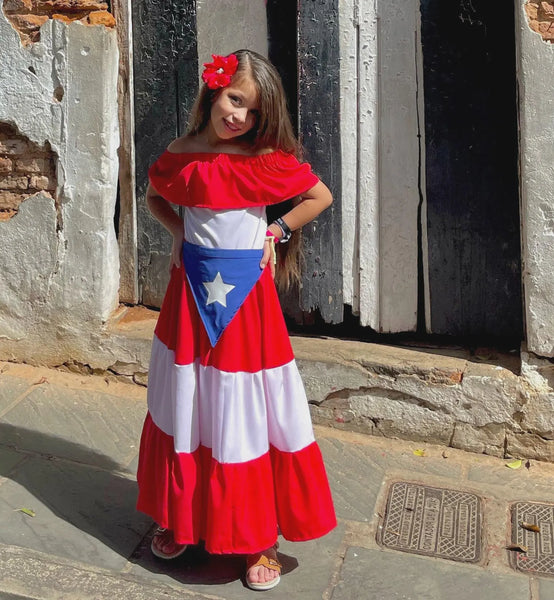 Set Típico Puerto Rico – Leotardo y Falda | Niños y Adultos