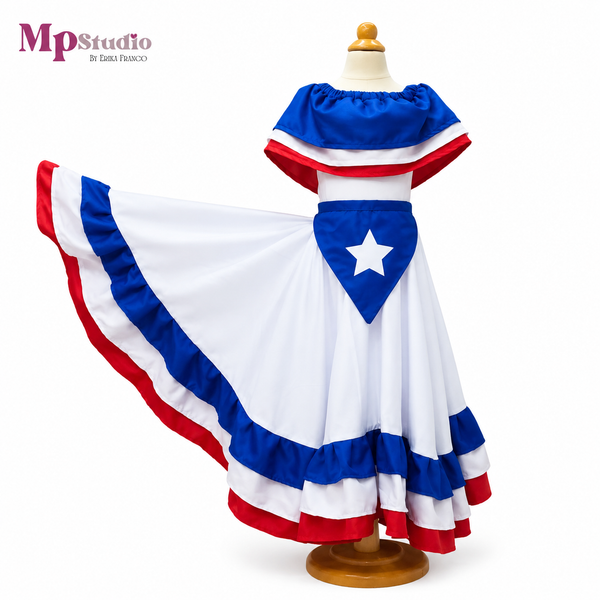 Set Típico Puerto Rico – Leotardo y Falda | Niños y Adultos
