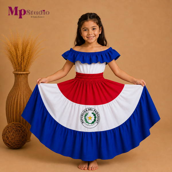 Set Típico Paraguay – Leotardo y Falda | Niños y Adultos