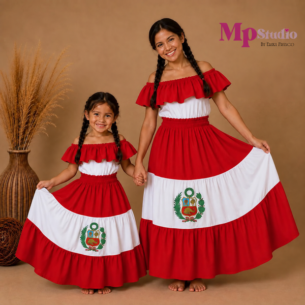 Set Típico de Peru – Leotardo y Falda | Niños y Adultos