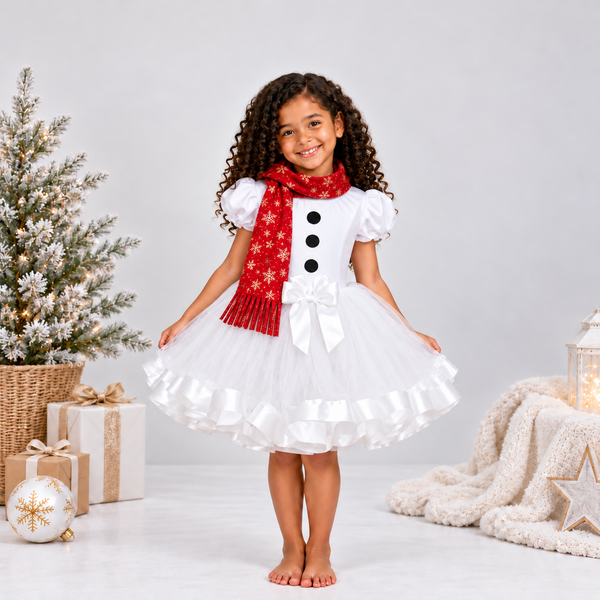 Disfraz de Muñeco de Nieve para Niñas | Set de 3 Piezas