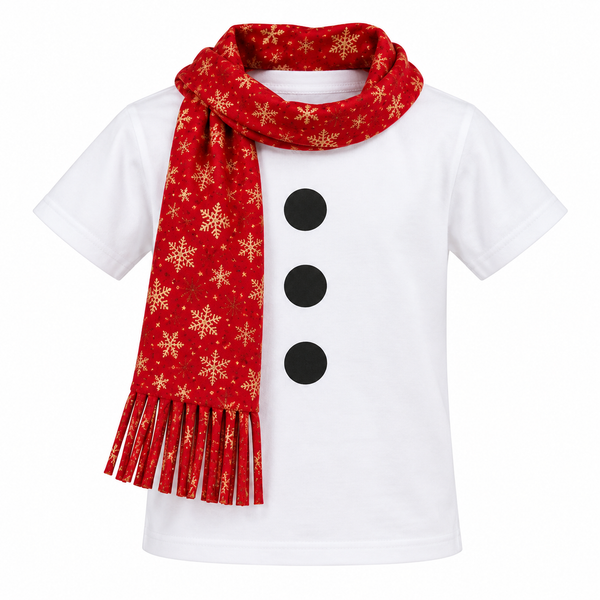 Conjunto de Muñeco de Nieve para Niños | T-Shirt y Bufanda