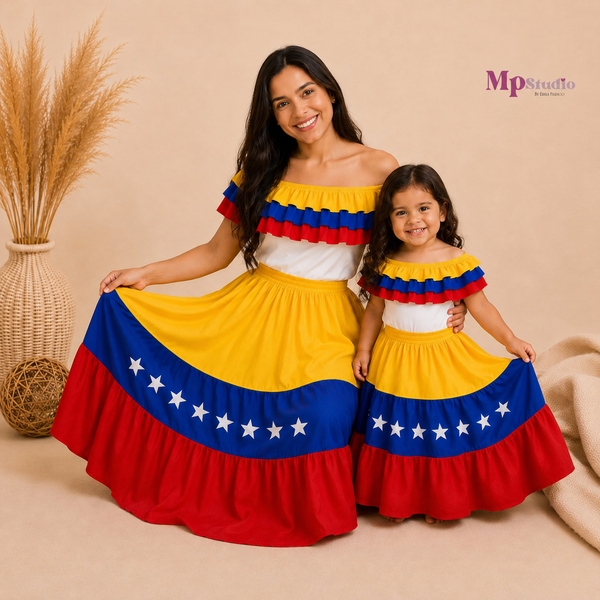 Set Típico Venezuela – Leotardo y Falda | Niños y Adultos