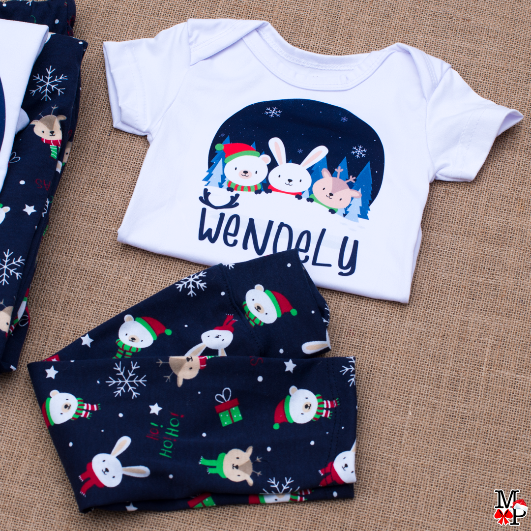 Set de pijama para bebe, Tshirt y pantalon,  Christmas Crew, DISPONIBLE SOLO TALLA #2