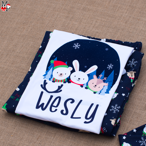 Set de pijama para bebe, Tshirt y pantalon,  Christmas Crew, DISPONIBLE SOLO TALLA #2