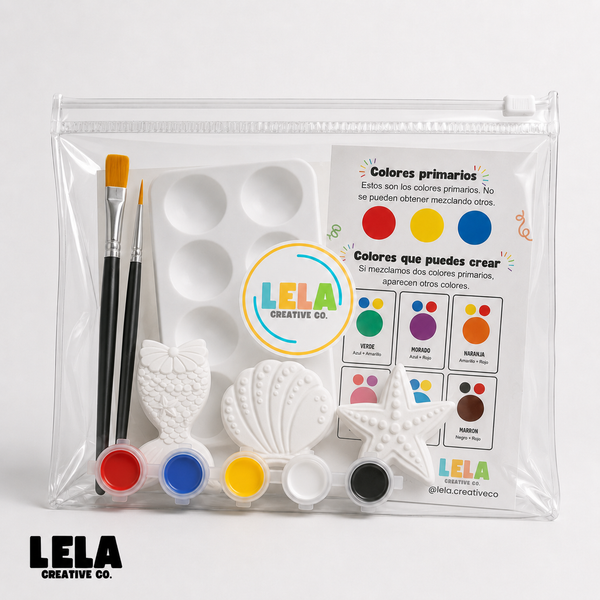 Kit de Pintura Creativo para Niños, Cola de sirena, concha y estralla de mar. Entretenimiento sin pantallas