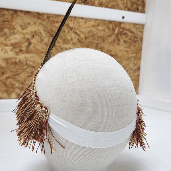Accesorio para la cabeza de indio taino con plumas para niños y niñas