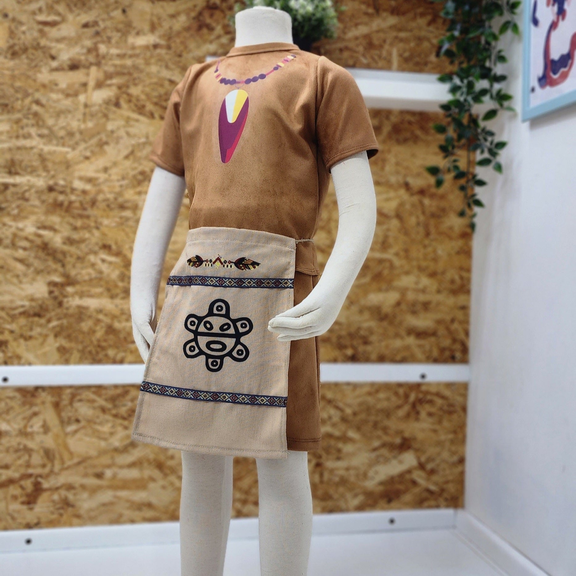 Conjunto de Indio Taino para niños, nativo, Tallas desde 12 meses hasta #10