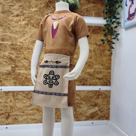 Conjunto de Indio Taino para niños, nativo, Tallas desde 12 meses hasta #10