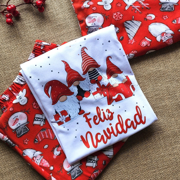Set de Pijama Navideñas para adultos, Christmas Gnome, DESDE TALLA XS hasta XXL