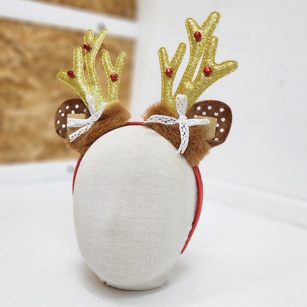 Orejitas de Reno navideño para niñas