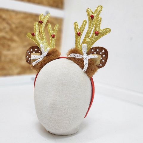Orejitas de Reno navideño para niñas