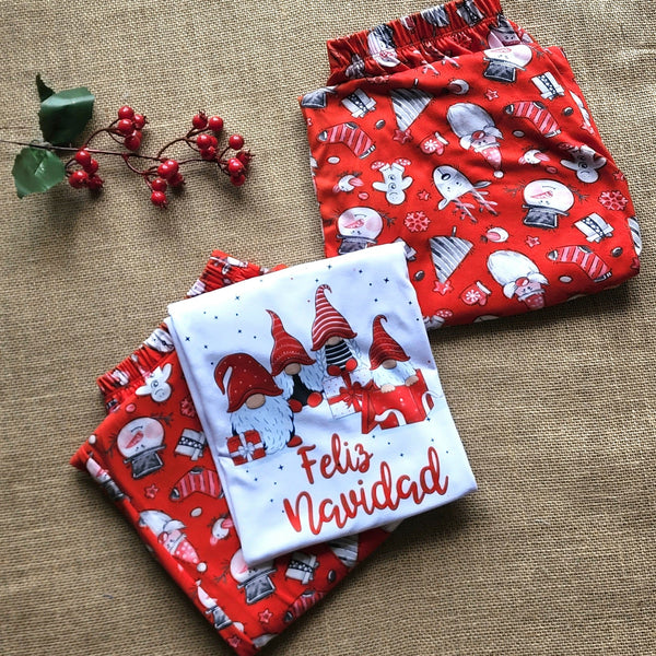 Set de Pijama Navideñas para adultos, Christmas Gnome, DESDE TALLA XS hasta XXL