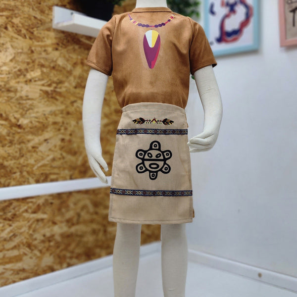 Conjunto de Indio Taino para niños, nativo, Tallas desde 12 meses hasta #10
