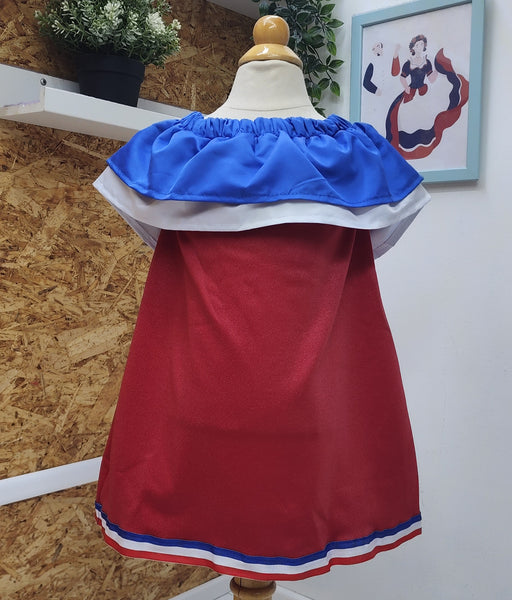 Batica Básica Dominicana Roja, Inspirada en la bandera Dominicana. Disponible desde talla 12 meses hasta #12