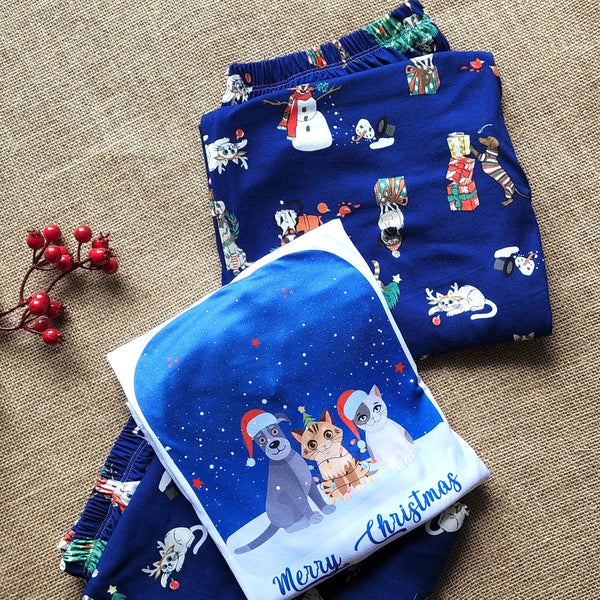 Set de Pijama Navideñas para niños, Christmas Pet, DESDE TALLA #4 hasta #14
