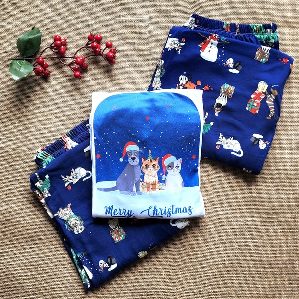 Set de Pijama Navideñas para niños, Christmas Pet, DESDE TALLA #4 hasta #14