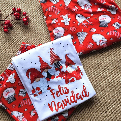 Set de Pijama Navideñas para adultos, Christmas Gnome, DESDE TALLA XS hasta XXL