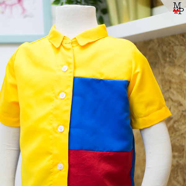Conjunto inspirado en la bandera de Colombian para niños, Camisa y pantalón Colombiano,  disponible desde talla 12 meses hasta talla #14
