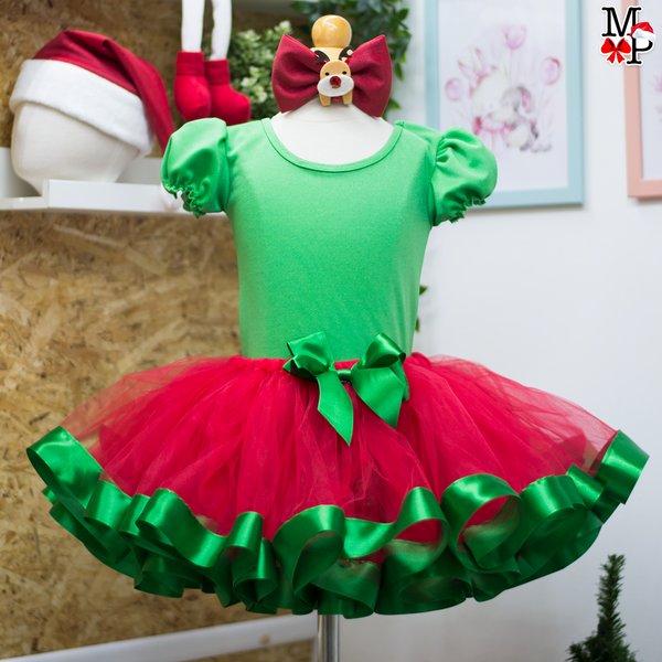 Set de tutu Navideño para niñas, desde talla 12 meses hasta #14