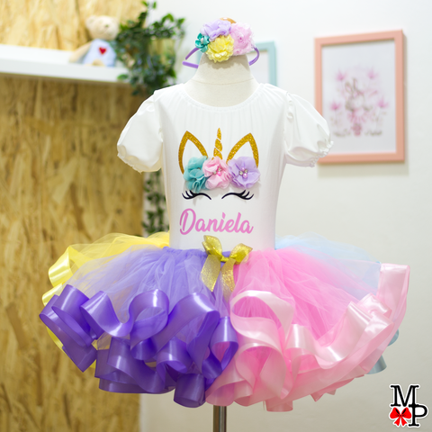 Set de tutu Unicornio clásico, Ropa cumpleaños niña unicornio