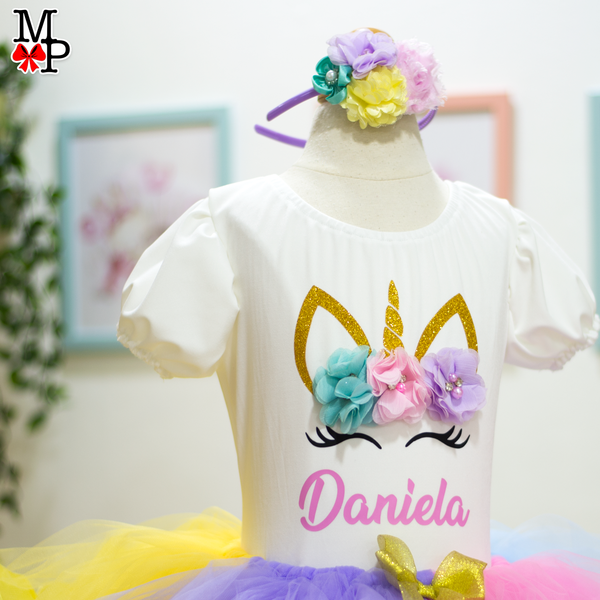 Set de tutu Unicornio clásico, Ropa cumpleaños niña unicornio