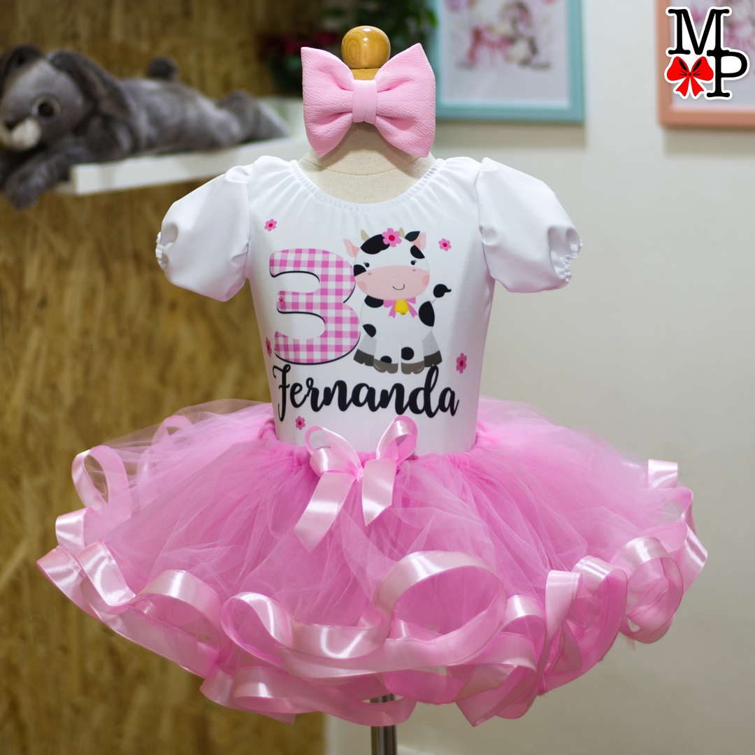 Set de tutu Vaca Lola para niñas, Ropa Cumpleaños inspirado en Vaca Lola