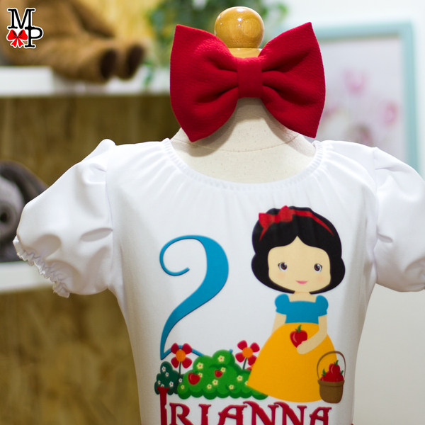 Set de Falda Circular inspirado en blanca nieves, cumpleaños de Blanca Nieves