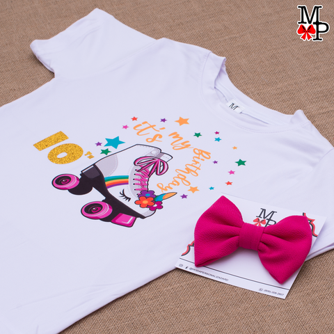 Camiseta personalizada imspirada en patines, cumpleaños de patines