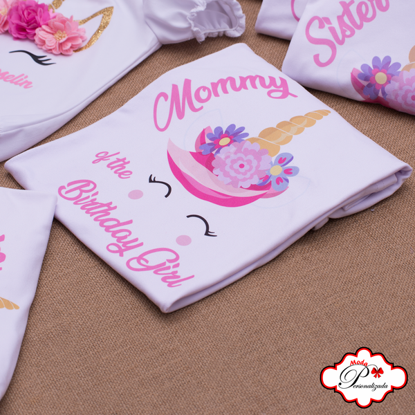 Camisetas familiares inspiradas en Unicornio, Cumpleaños unicornio