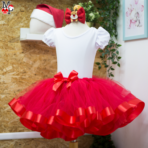 Set de tutu Navideño para niñas, desde talla 12 meses hasta #14
