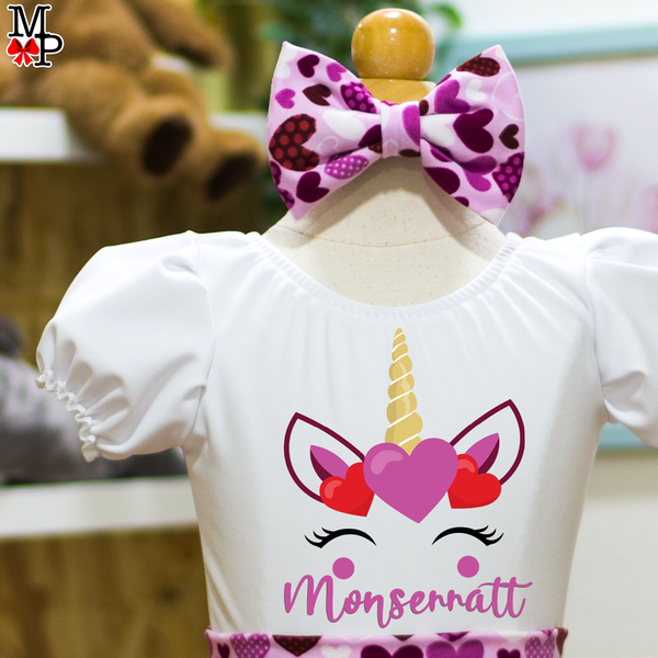 Set de Falda Circular inspirado en Unicornio enamorado, Coleccion San Valentin