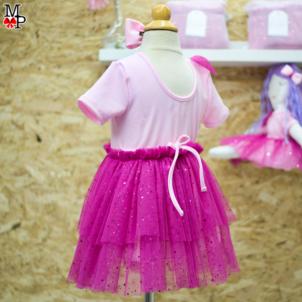 Vestido, accesorio para niña y Muñeca Fiora. Tallas desde 12 meses hasta #6 disponibles. Perfecto para regalar
