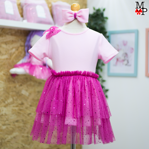 Vestido, accesorio para niña y Muñeca Fiora. Tallas desde 12 meses hasta #6 disponibles. Perfecto para regalar