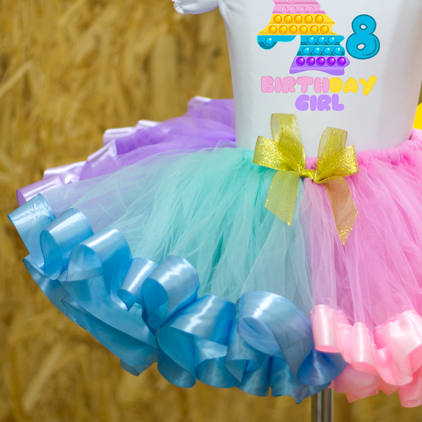 Set de tutu inspirado en Pop It, Ropa cumpleaños niña Pop it