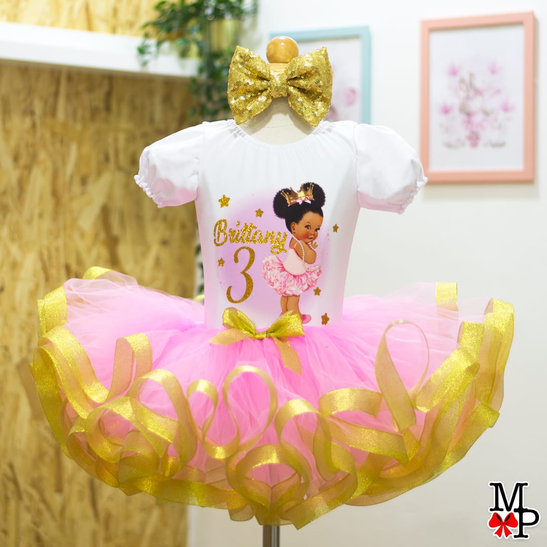 Set de tutu Afro baby, Princesa Morena para cumpleaños