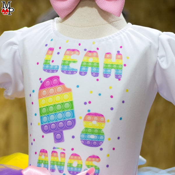 Set de tutu inspirado en Pop It, Ropa cumpleaños niña Pop it