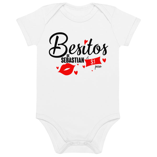 Body blanco de algodon para bebe, Besitos a un pesos.