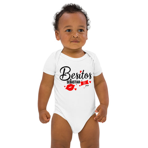 Body blanco de algodon para bebe, Besitos a un pesos.