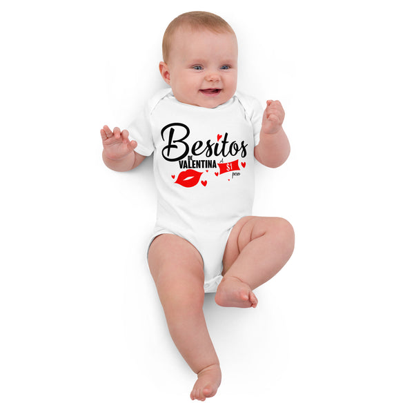 Body blanco de algodon para bebe, Besitos a un pesos.