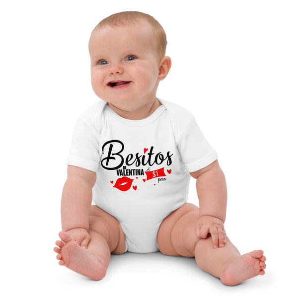 Body blanco de algodon para bebe, Besitos a un pesos.