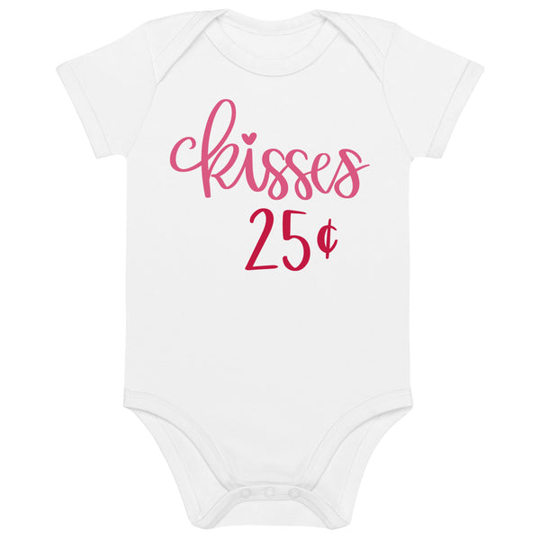 Body blanco de algodón para bebe, Besitos a 25 centavos