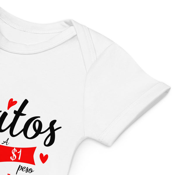 Body blanco de algodon para bebe, Besitos a un pesos.