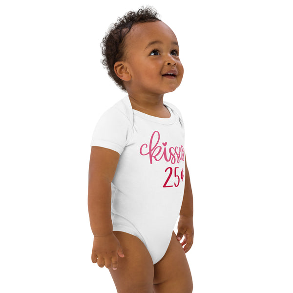 Body blanco de algodón para bebe, Besitos a 25 centavos